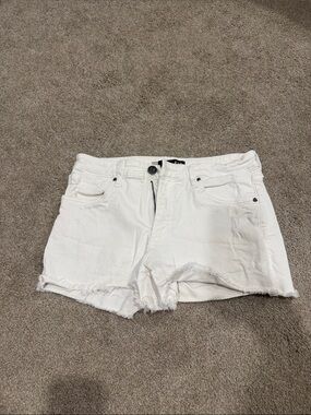 Kut from the Kloth White Frayed Hem Denim Shorts